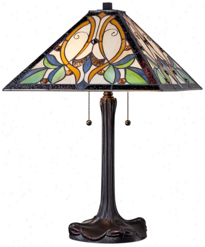 Rboert Louis Tiffany Victorian Art Glass Table Lamp (v3738)