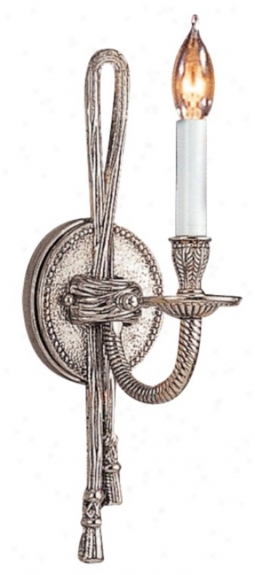 Rope And Tassel 15" High Pewter Wall Sconce (92421)
