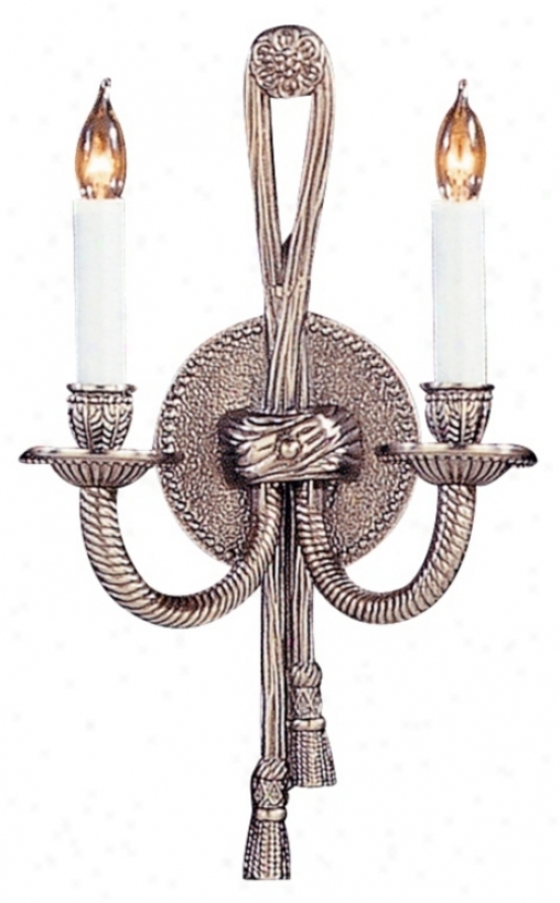 Rope/tassel Ada Compliant Pewter Two Light Sconce (92412)