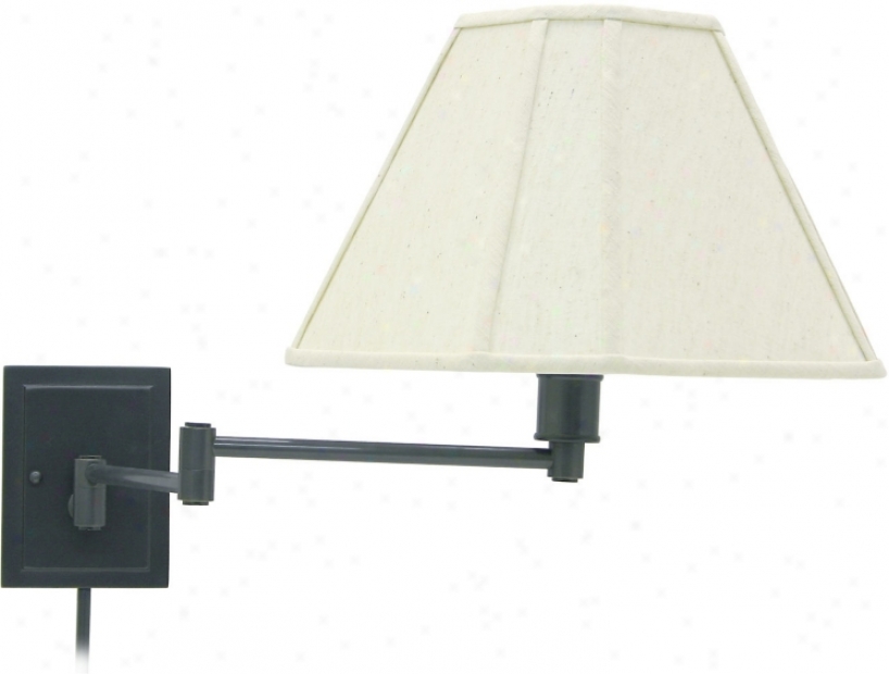 Rubbed Bronze With Beige Protection Plug-in Swing Arm Wall Lamp (65879)