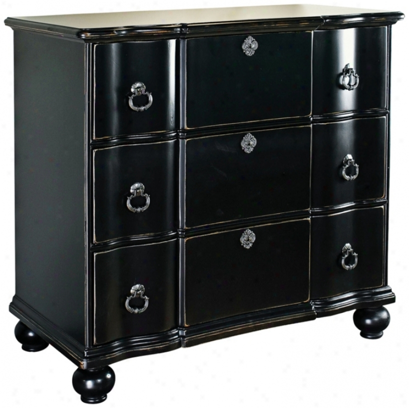 Sable Glossy Black Forest 3-drawer Accent Chest (s2608)
