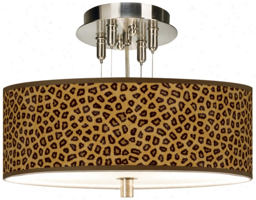 Safari Cheetah Giclee 14" Wiide Ceiling Light (55369-r2356)