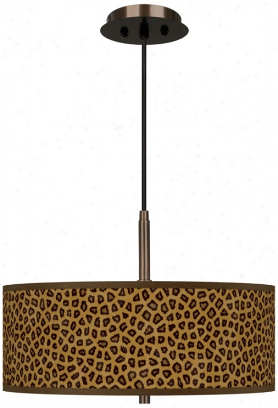 Safari Cheetah Giclee Brightness 16"w Bronze Pendant Chandelier (w7783-x9397)