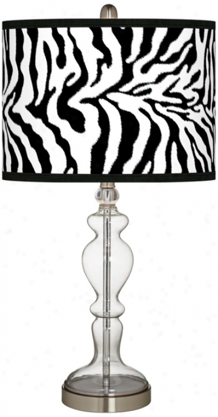 Safari Zebra Giclee Apothecary Clear Glass Table Lamp (w9862-y7268)