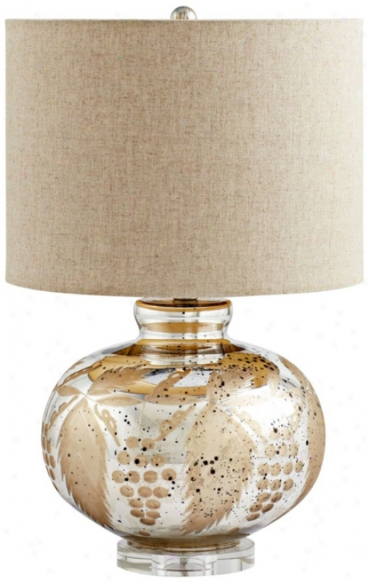 Sandalwood Antique Gold Glass Table Lamp (x6052)