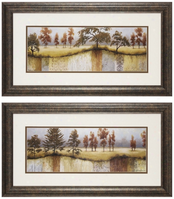 Set Of 2 End Of Winter Prints I And Ii Wall Trade (n3112)