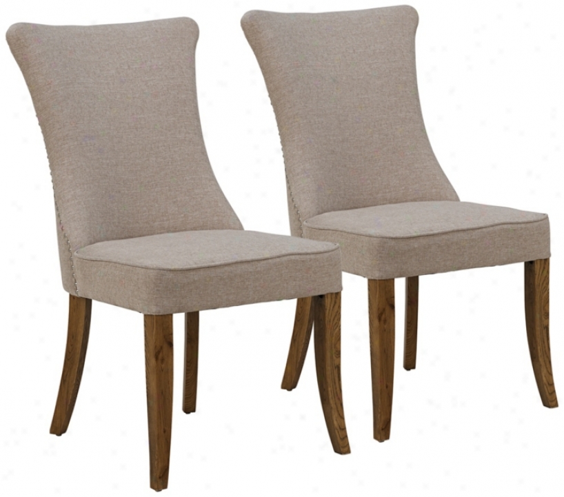 Set Of 2 Jillian Light Oak Dining Chairs (w4564)