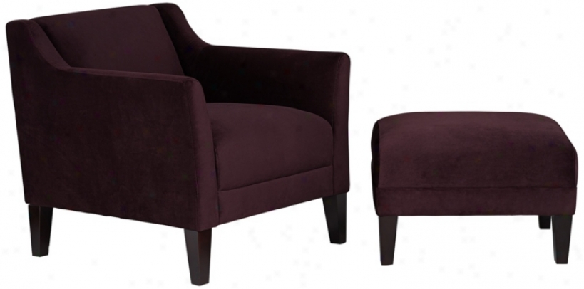 Set Of 2 Lillian Eggp1ant Accent Chair And Ottoman (x5008)