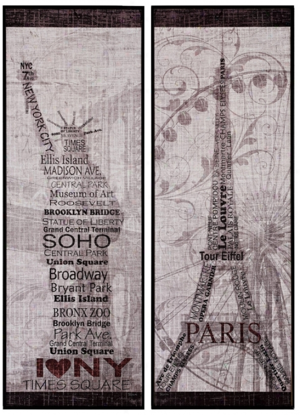 Set Of 2 Just discovered York/paris 36" Coty Wall Art (x2310)