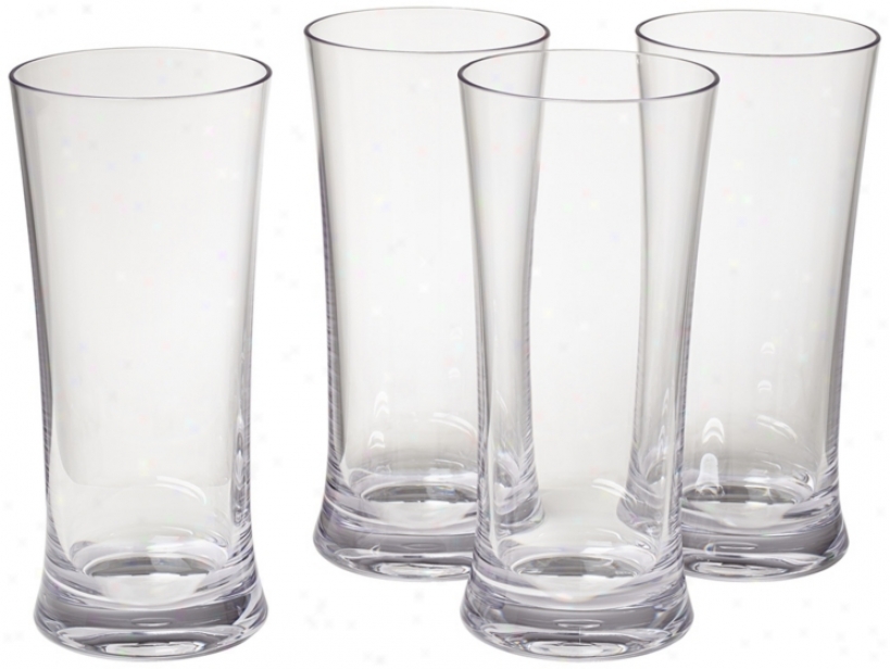 Set Of 4 Clear 22 Oz. Polycarbonate Cooler Tumblers (w4938)
