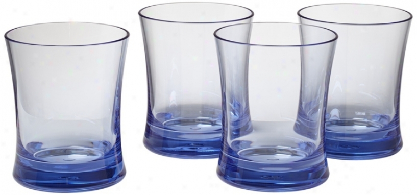 Set Of 4 Pacific Blue 10 Oz. Polycarbonate Tumblers (w4953)