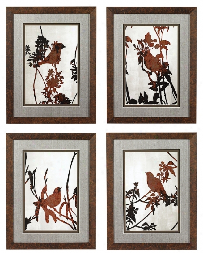 Set Of 4 Walt Disney Sleeping Beauty Birds Print Wall Art (k2019)