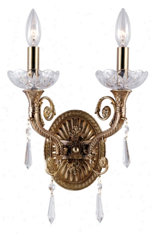 Seville Collection Aged Brass Two Light Wall Sconce (07409)