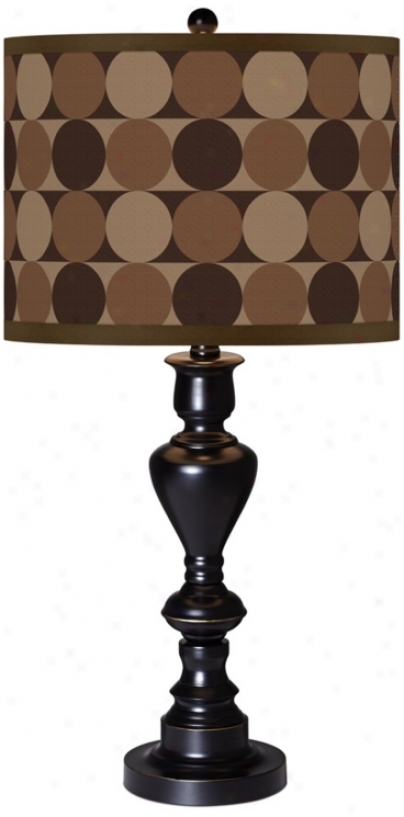 Sienna Grey Circles Giclee Glow Black Bronze Table Lamp (x0022-x2767)