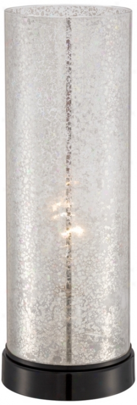 Silver Mercury Glass Cylinder Accent Tabld Lamp (w2483)
