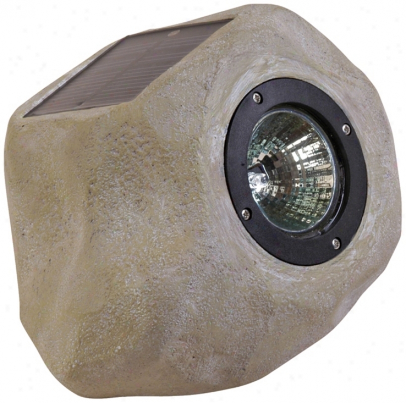Small Faux Rock Solar Led Outdoor Accent Light (41256)