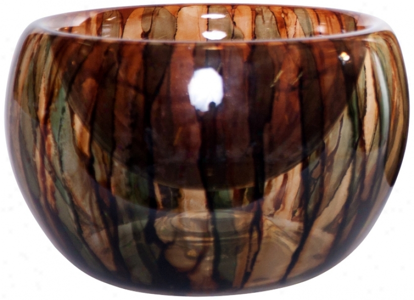 Smokey Topaz Handblown Glass Bowl (w6774)
