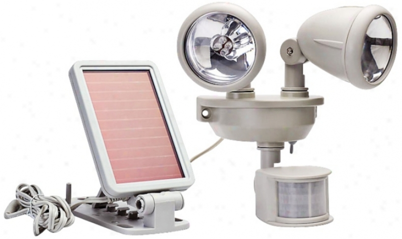 Solar Dual Head Led Motion-activated Security Spotlight (t4495)