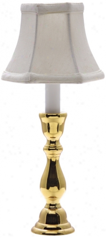 Solid Brass White Shade Window Light Table Lamp (j8939)