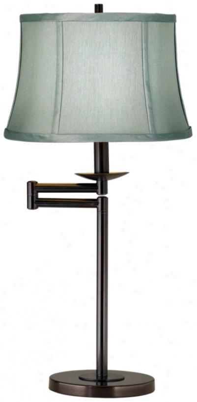 Spa Blue Bronze Finish Swing Arm Desk Lamp (41165-51755)
