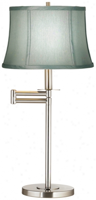 Spa Blue Brushed Nickel Finish Swing Arm Desk Lamp (41253-51755)