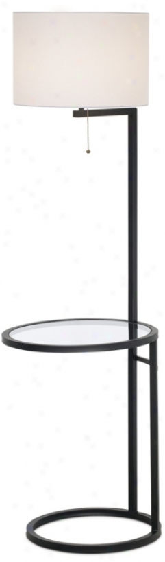 Space Saver Glass Traay Table Floor Lamp (m4067)