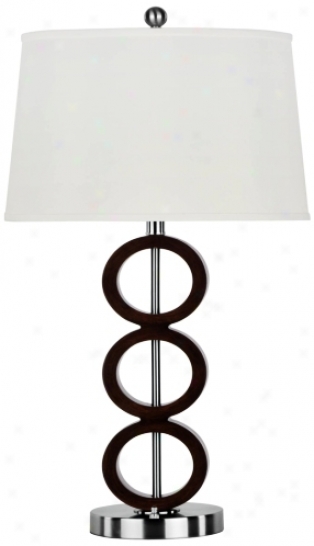 Spiro Brushed Steel And Walnut Table Lamp (j2267)