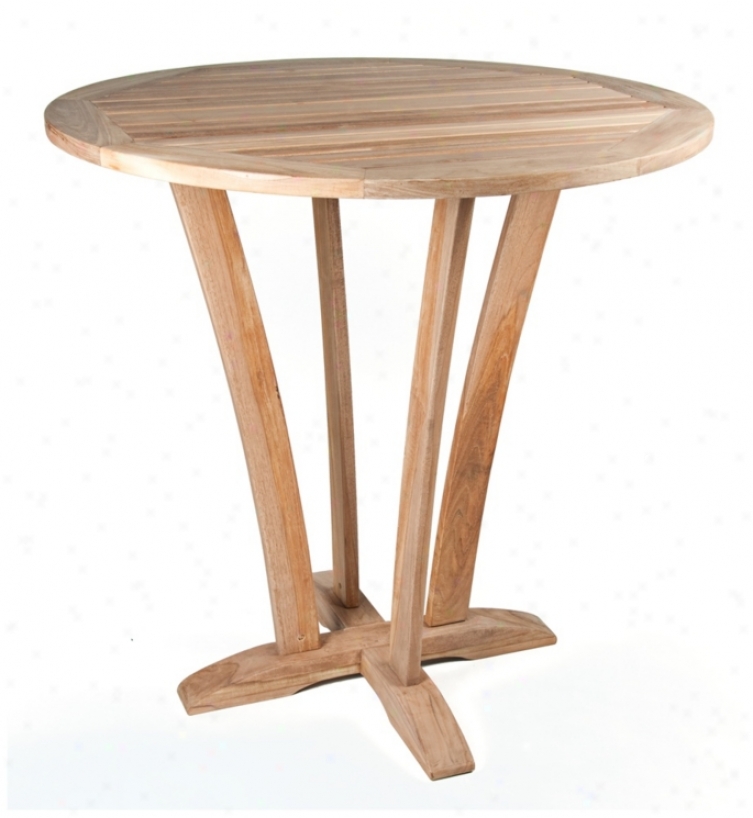 St. Tropez Teak Wood Roun Outdoor Bar Table (u130)