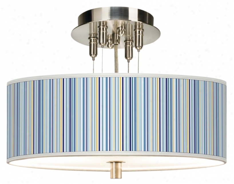 Stacy Garica Cabana Stripe Giclee 14" Wide Ceiling Light (55369-k3497)