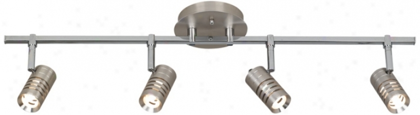 Steel And Chrome 4-light Circle Slot Track Fixture (t7556)