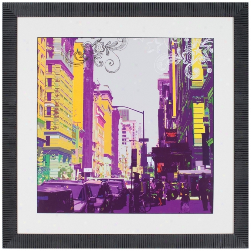 Streetscape 36" Square Framed Wall Art (t0205)