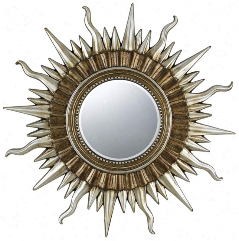 Sunburst 45" Wide Gold And Silver Wall Mirror (x6930)