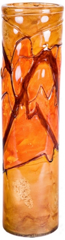 Sunburst Hand-blown Recycled Glass Cylinder (w6815)