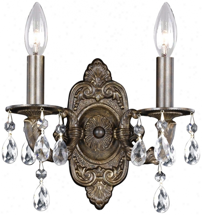 Sutton Collection Bronze 11" High Two Light Wall Sconce (g6374)