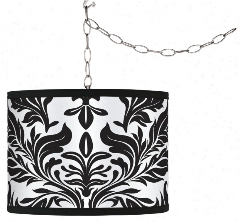 Swag Style Black Tapestry Shace Plug-in Chandelier (f9542-g4319)