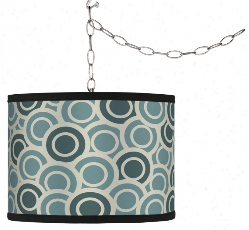 Swag Style Blue/green Circlets Shade Plug-in Chandelier (f9542-g4314)