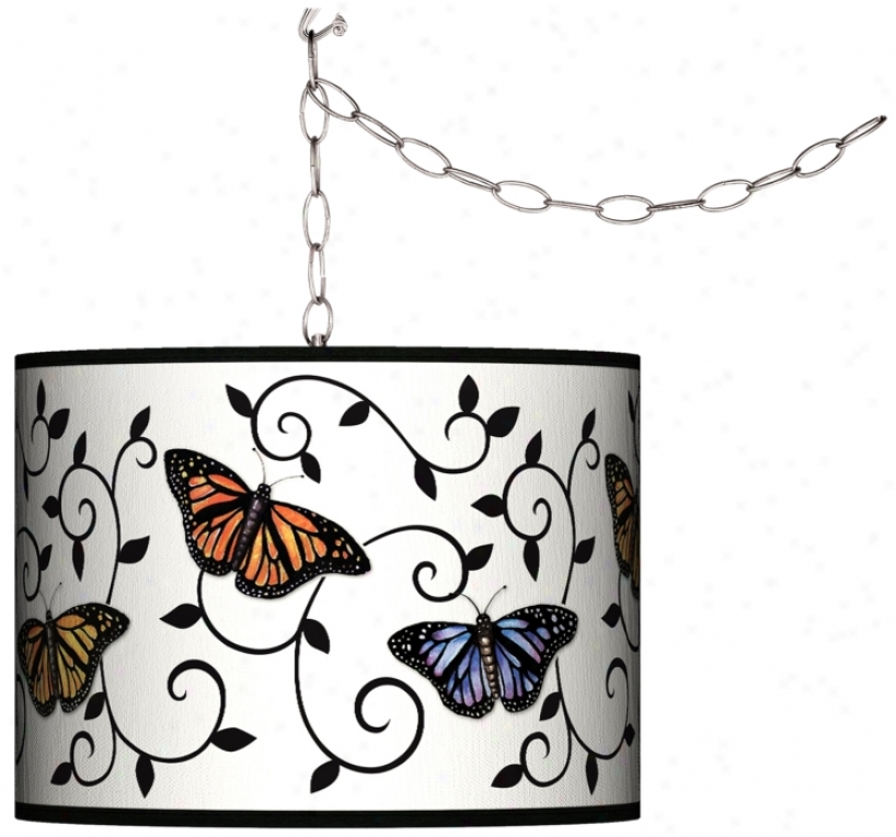 Swag Style Butterfly Schedule Shade Plug-in Chandelier (f9542-j5431)