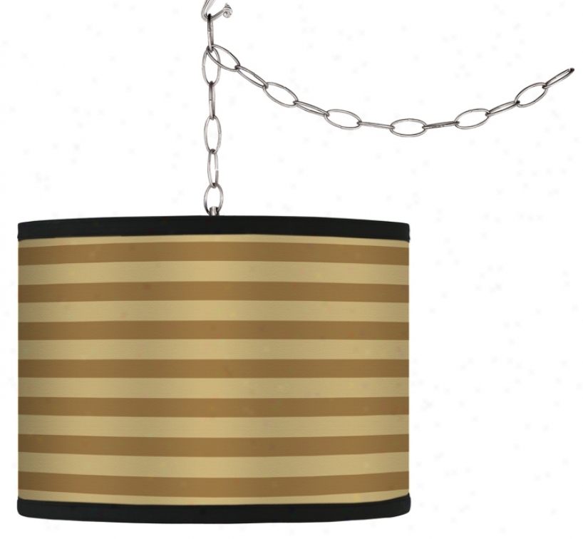 Swag Style Butterscotch Parallels Shade Plug-in Chandelier (f9542-g4219)