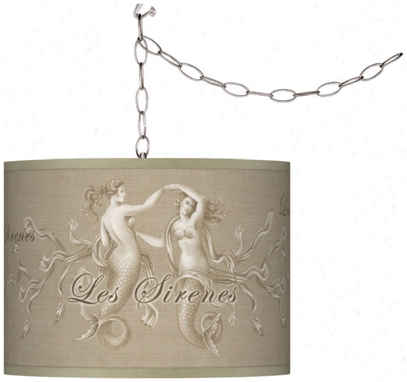 Swag Style Les Sirenes Natural Sahdr Plug-in Chandelier (f9542-t9423)