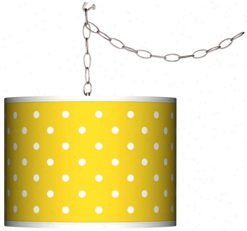Swag Style Mini Dots Yellow Shade Plug-in Chandelier (f9542-m6010)