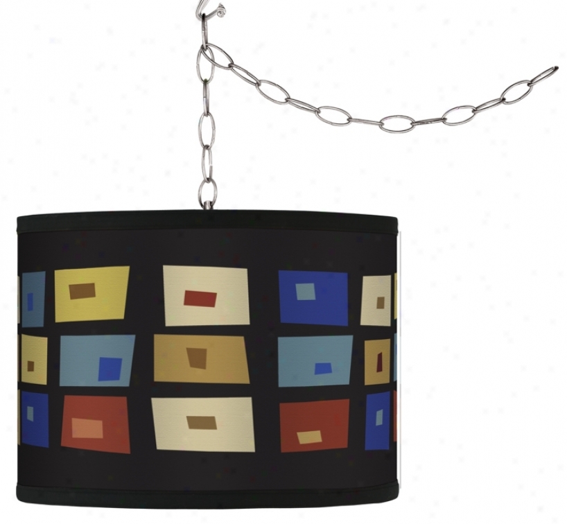 Swag Style Palette Squares Shade Plug-in Chandelier (f9542-g4310)