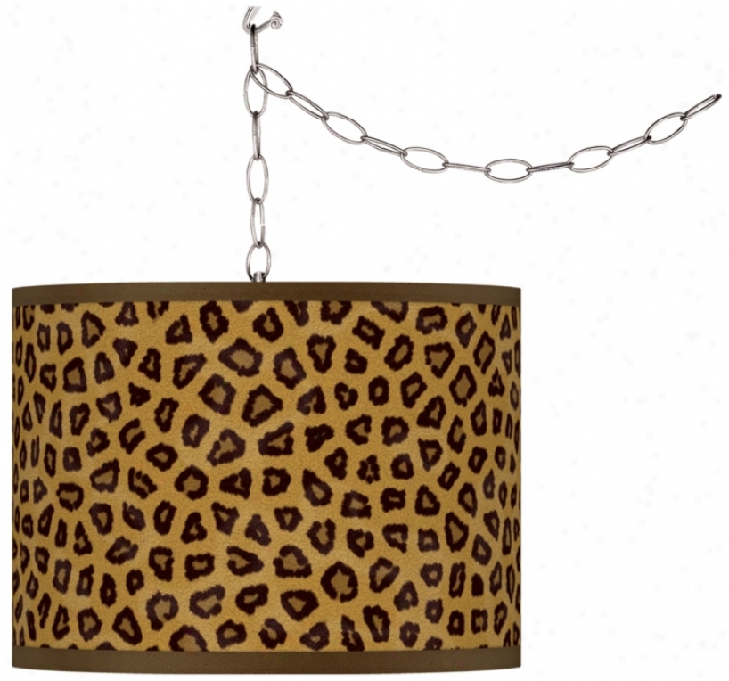 Swag Style Safari Cheetah Giclee Shade Plug-in Chandelier (f9542-r2409)