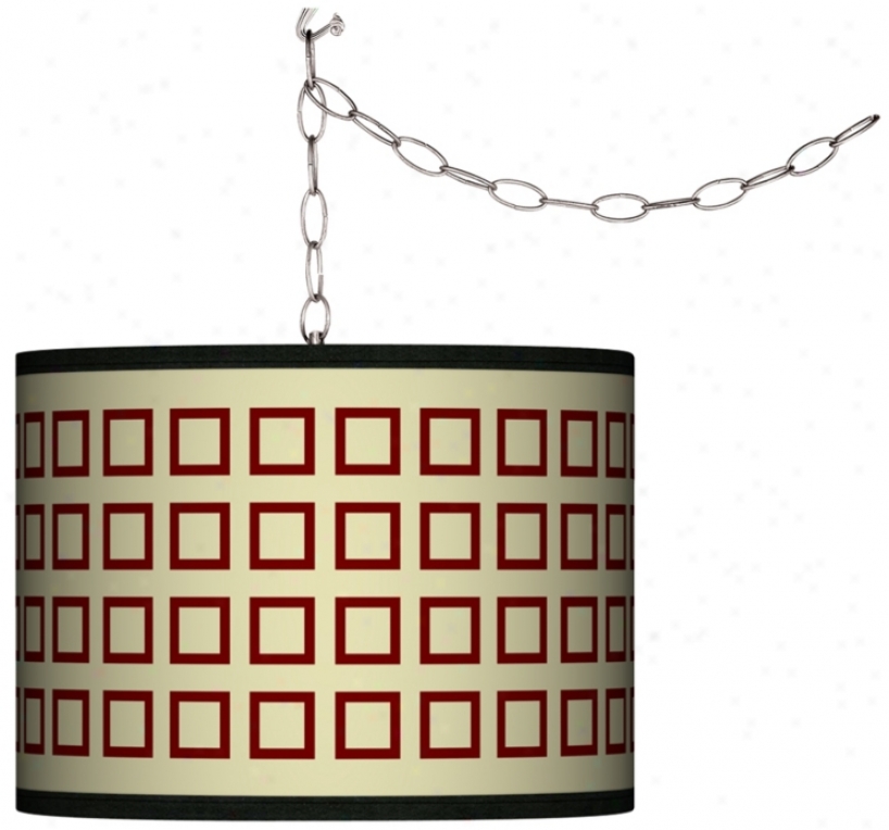 Swag Style Simply Squares Shade Plug-in Chandelier (f9542-g4332)