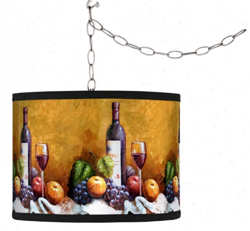 Swag Style Wine And Fruit  Shade Plug-in Chandelier (f9542-g9576)