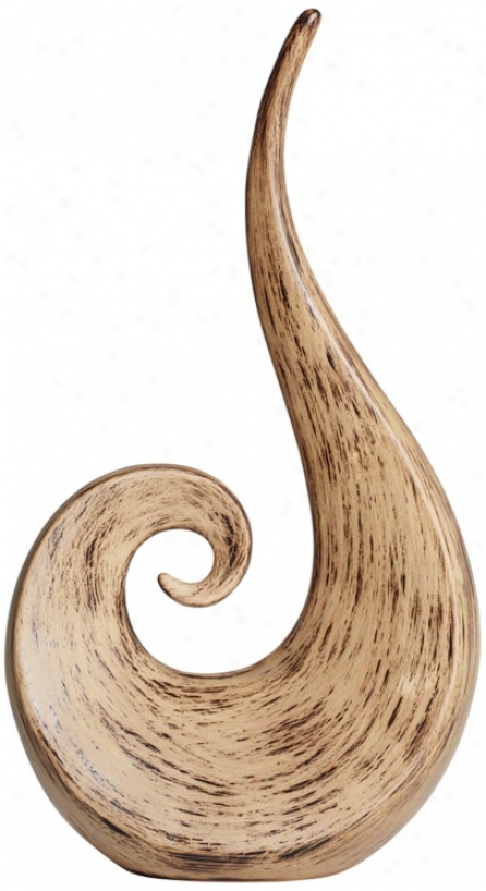 Swirl Wood-look Indoor Ceramic Sculpture (w7829)