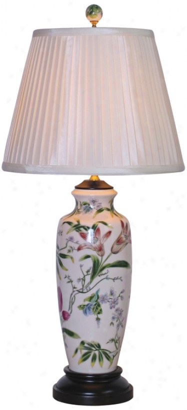 Tall Lily Ginger Jar Porcelain Table Lamp (g6965)