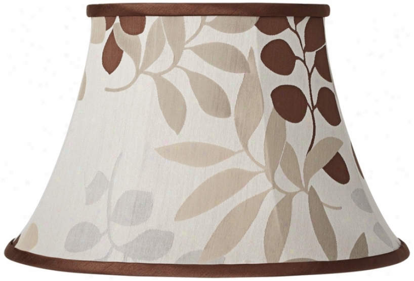 Tan Floral Silhouette Lamp Shade 10x17x11 (spider) (v3797)