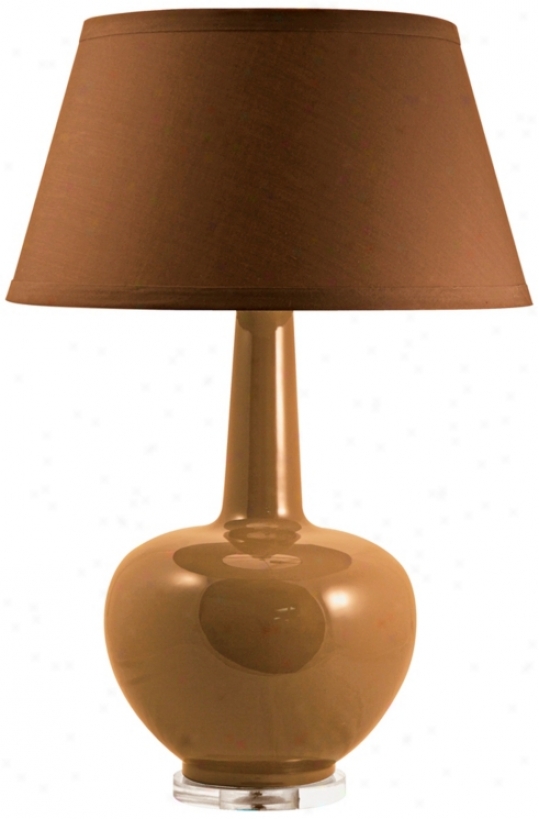Taupe Porcelain Urn Table Lamp (n2172)