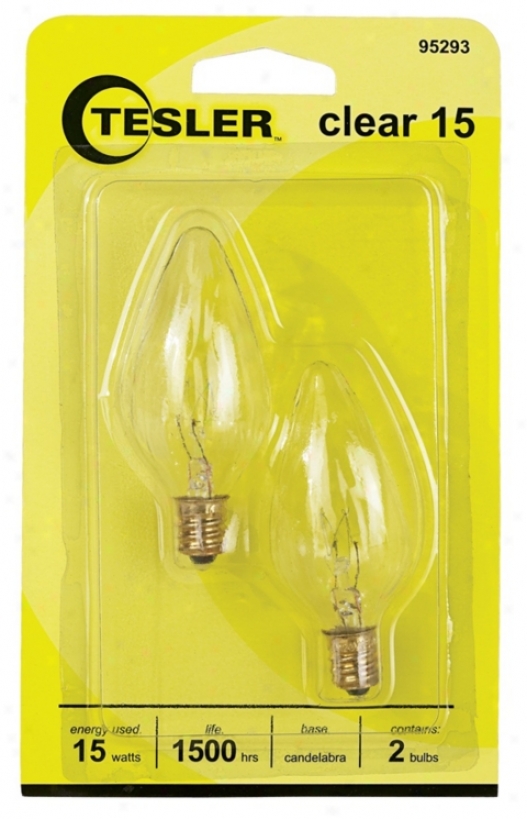 Teler 15 Watt 2-pack Candelabra Clear Light Bulbs (95293)