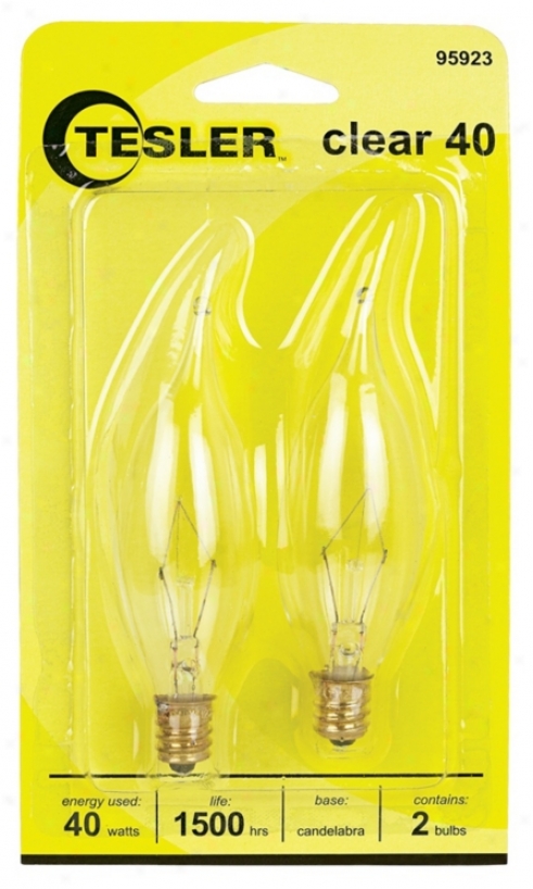 Tesler 40 Watt 2-pack Bent Tip Candelabra Light Bulbs (95923)